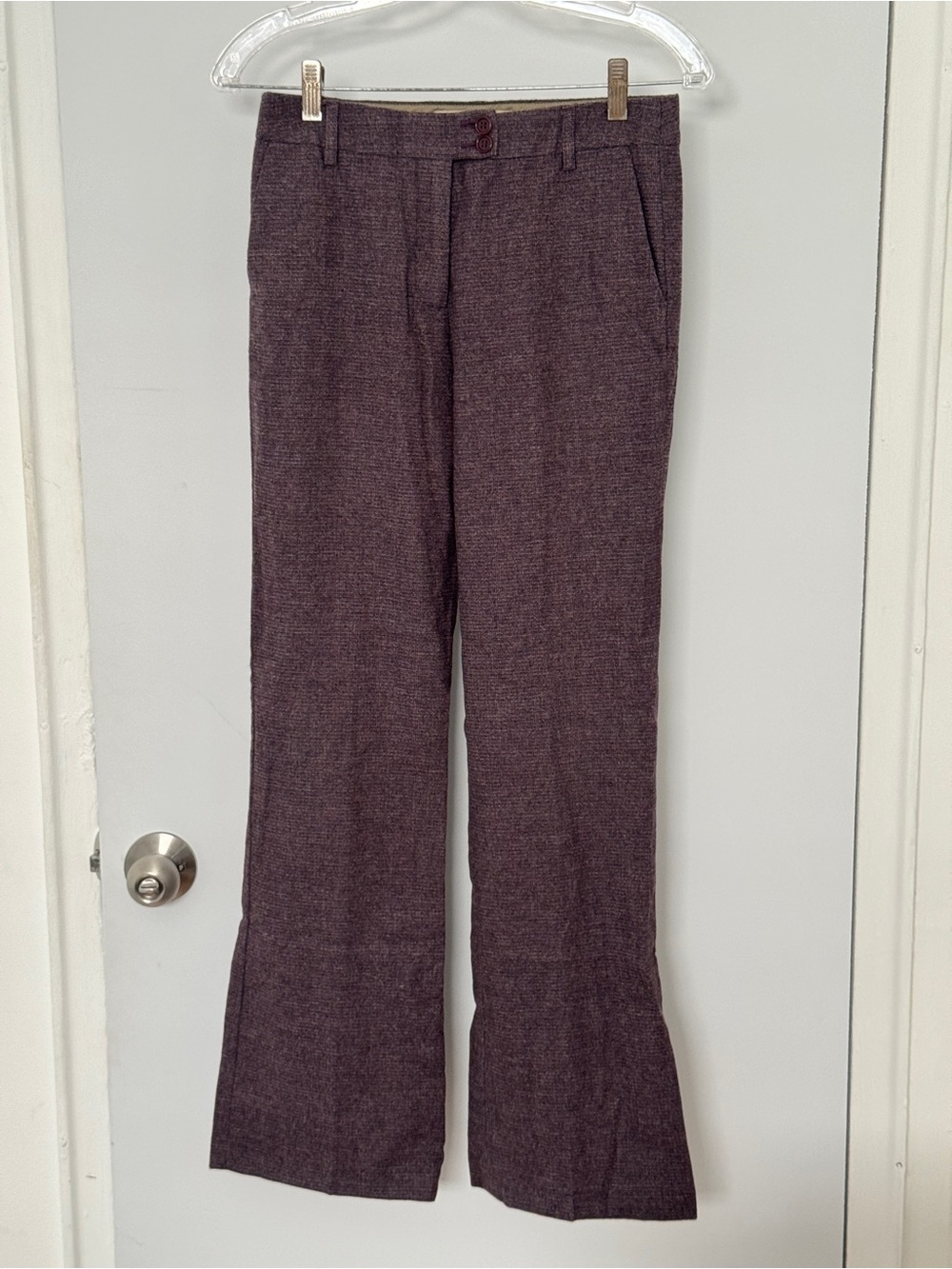 Etro Plum Wool Textured Dress Pants